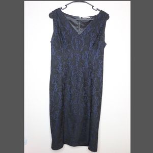 Tahari Blue dress with floral detail US size 8